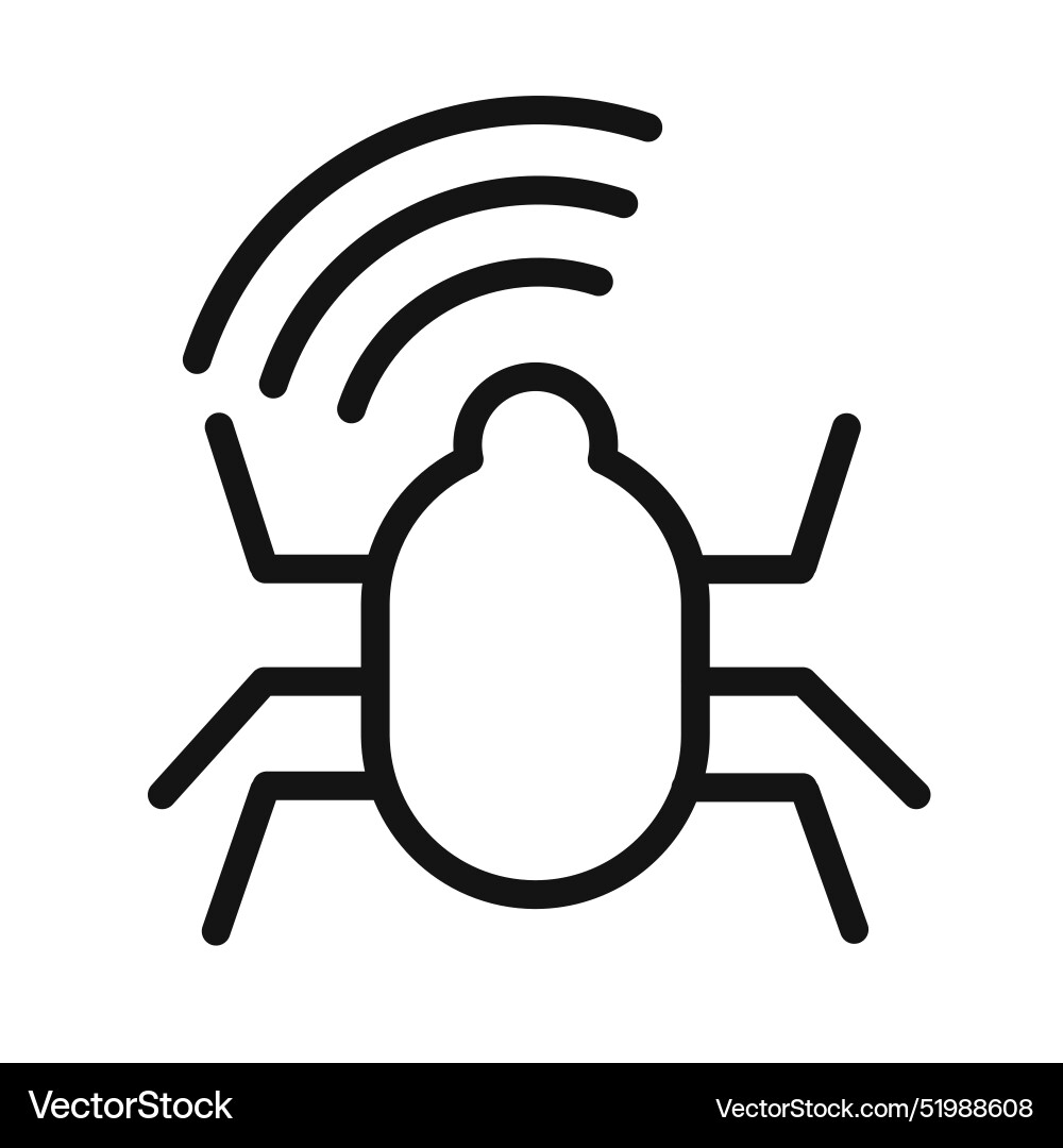 Radio spy bug icon mark in filled style Vector Image