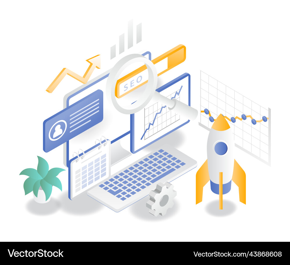SEO Web Optimization with Google vector image