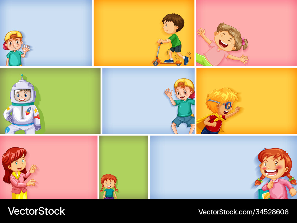Set different kid characters Set different kid characters vector image