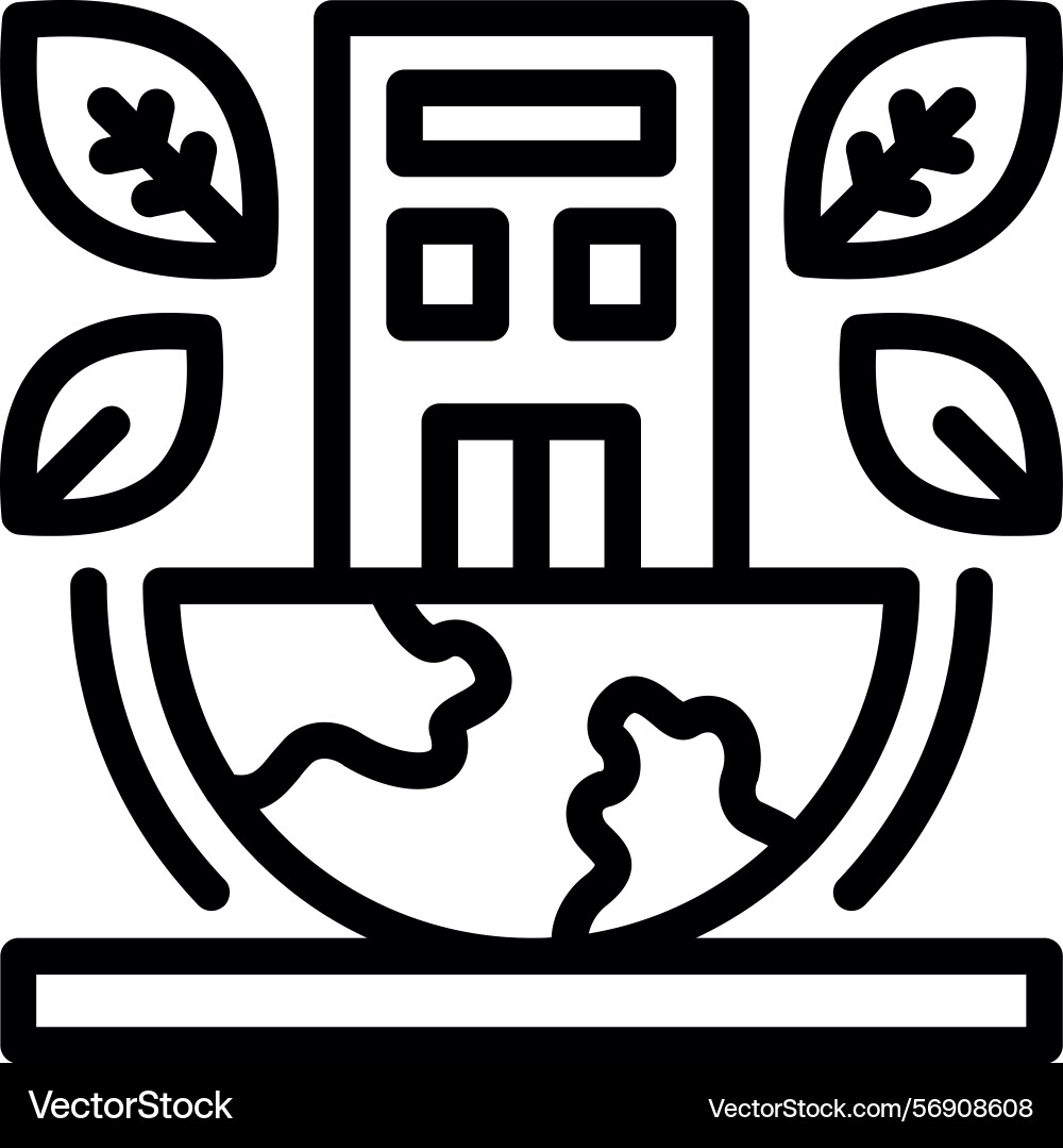 Sustainable architecture linear style icon design vector image