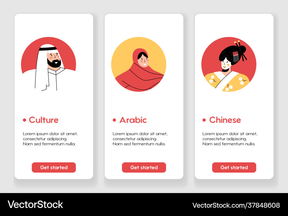 Template design for mobile app page with different Template design for mobile app page with different vector image