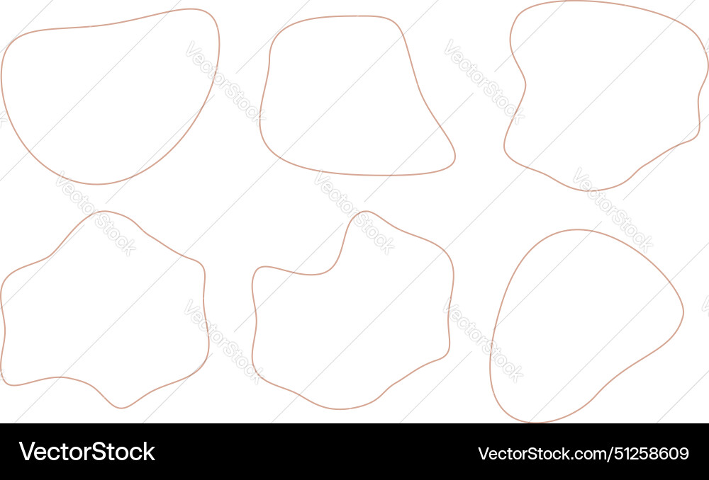 Abstract fluid linear shape set black Vector Image