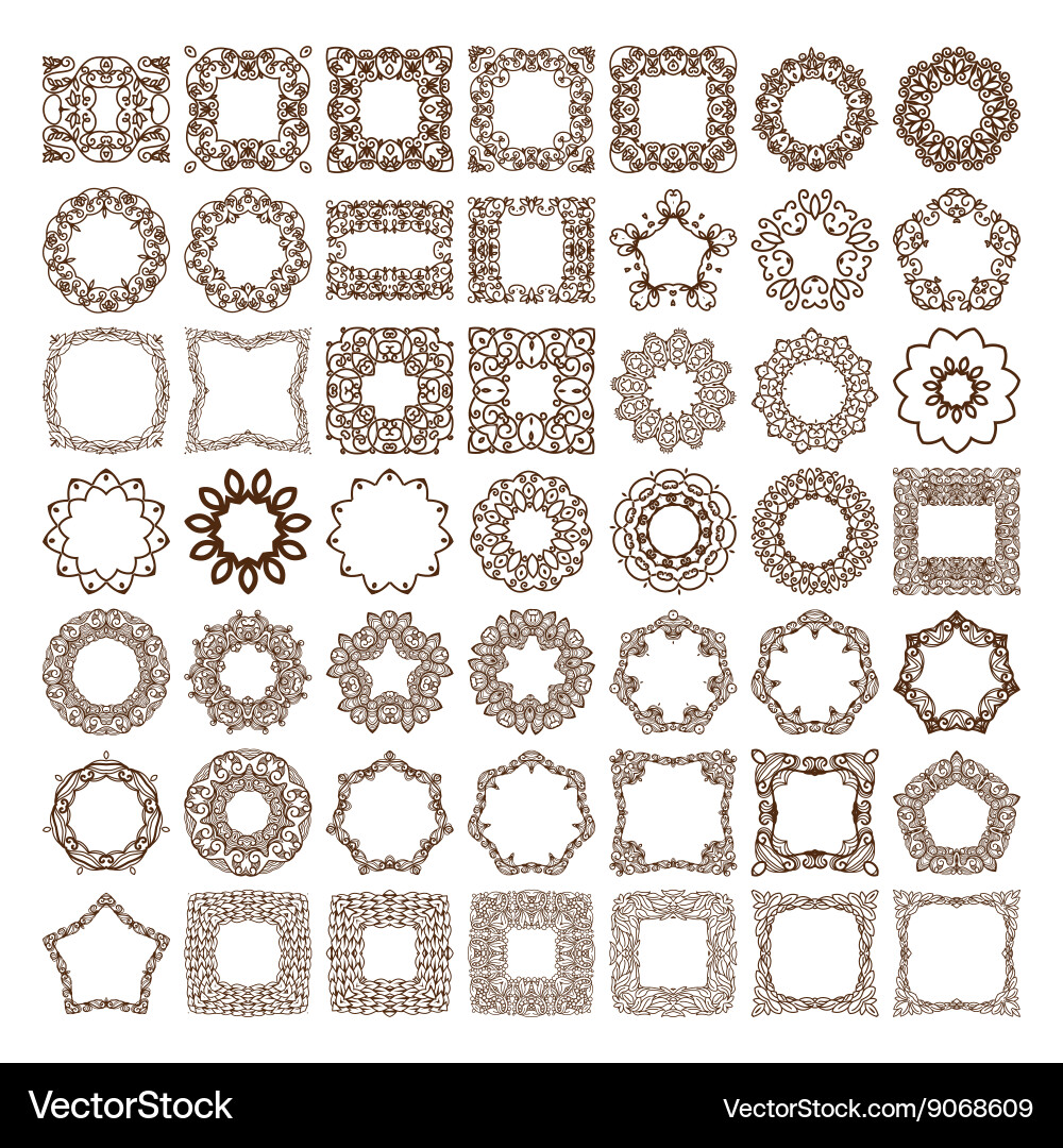 Big set of simple linear monograms Vector Image