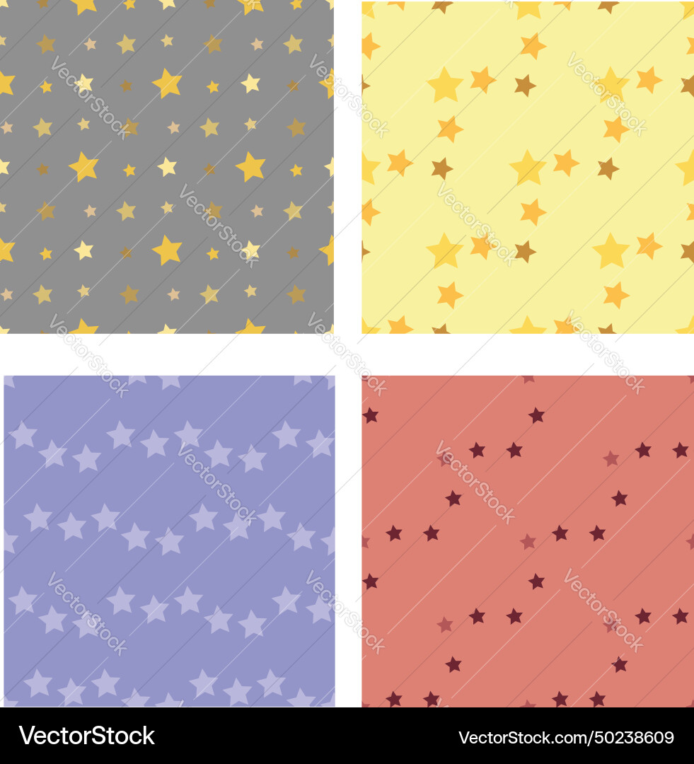 Collection with seamless patterns stylish vector image