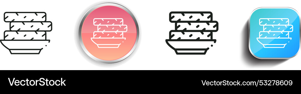 Cutlets icon thin linear regular and button style vector image