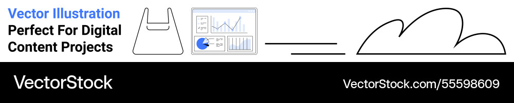 Digital data transfer concept with bag graphs Digital data transfer concept with bag graphs Vector Image