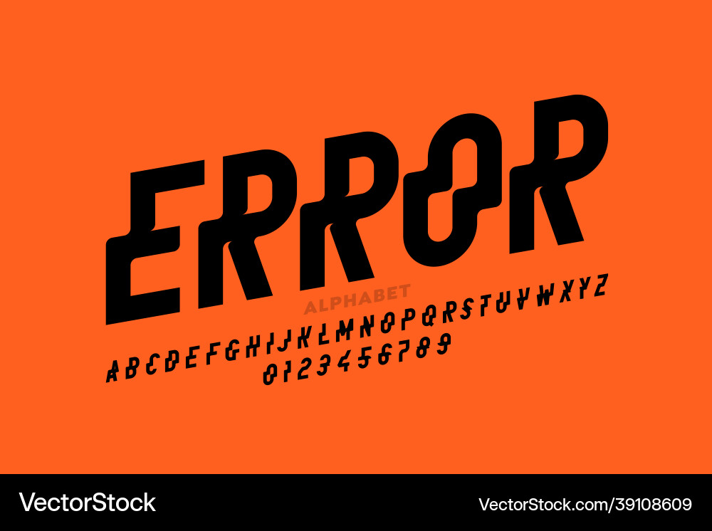 Distrorted style font Distrorted style font vector image