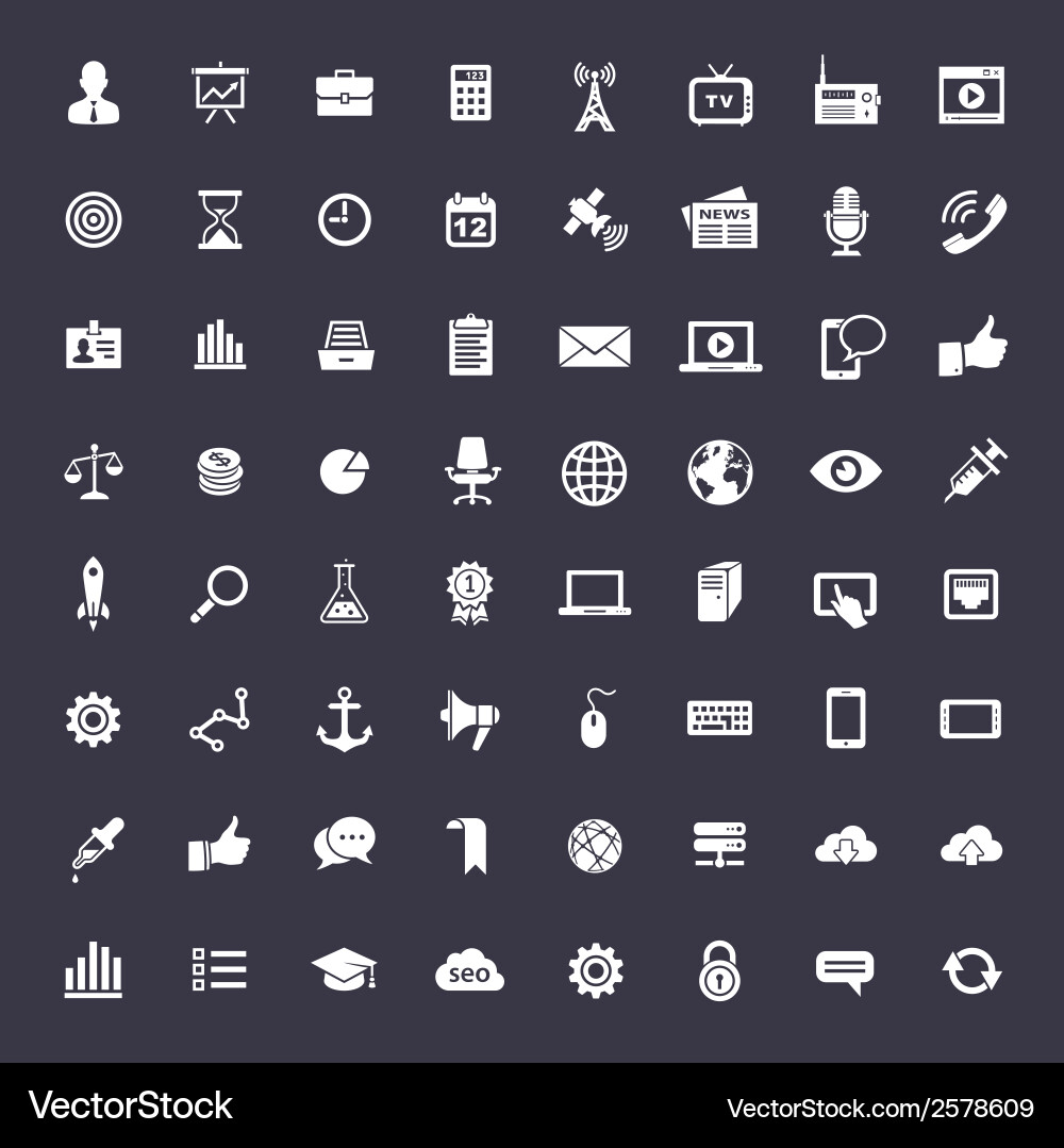 Modern Flat Icon Set - Business & Tech Vektorbild