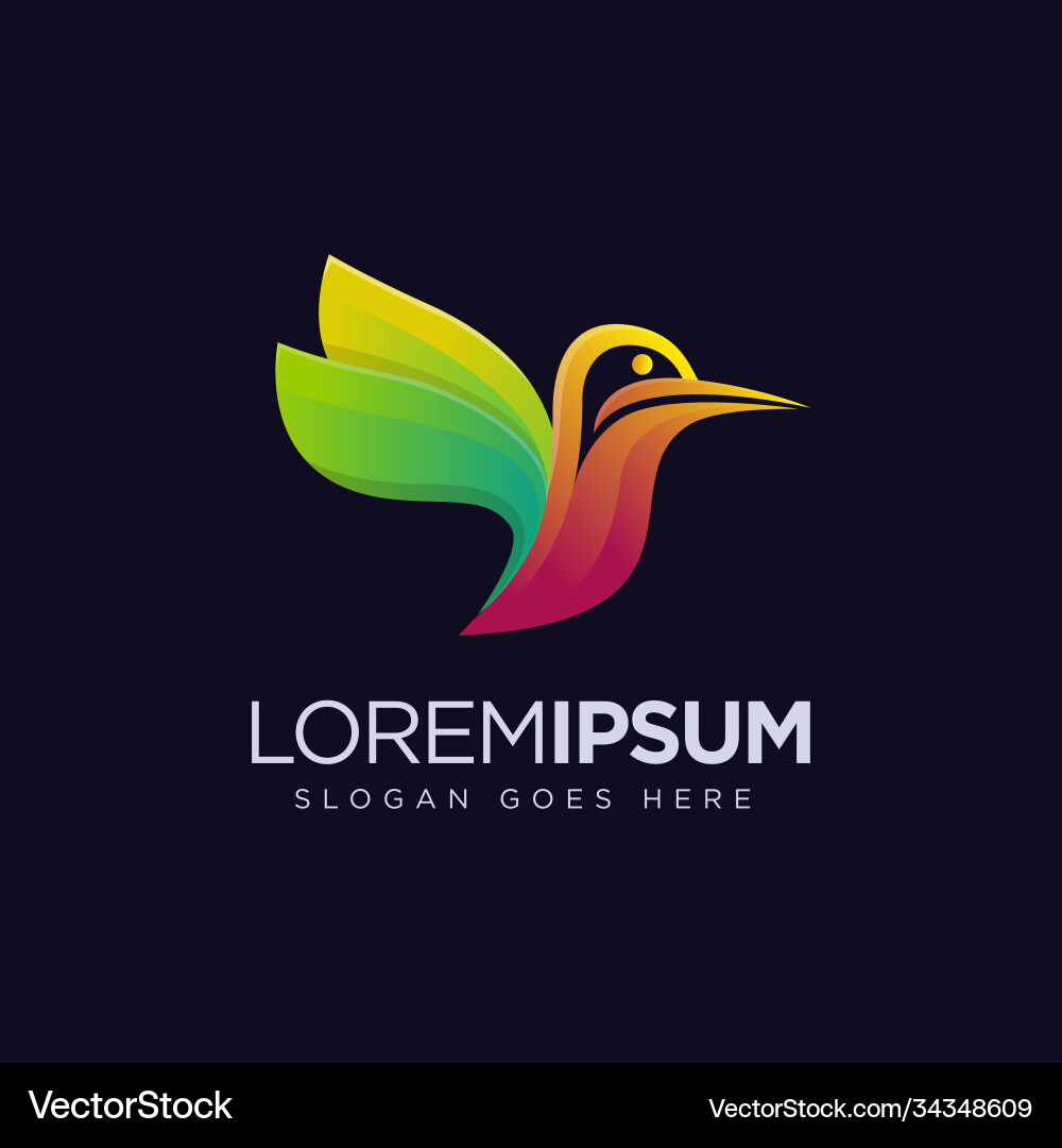 Moderne bunte fliegende Vogel-Logo-Symbol Moderne bunte fliegende Vogel-Logo-Symbol vektorbild