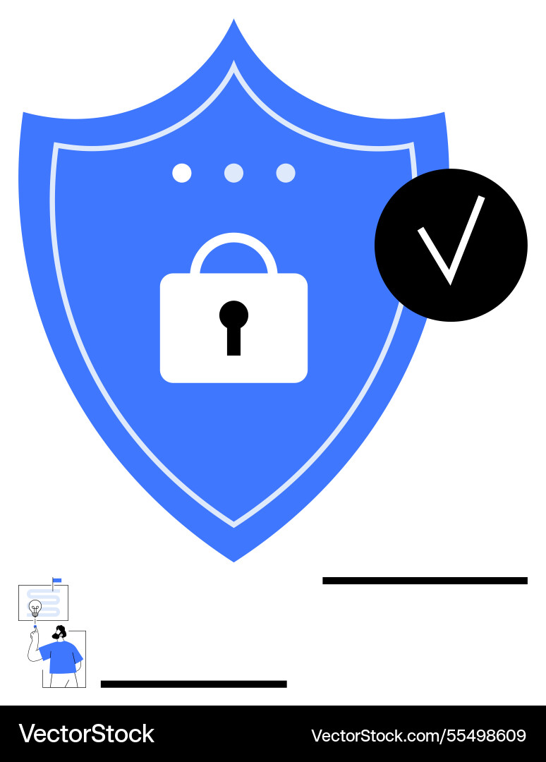 Secure shield with lock and checkmark representing Secure shield with lock and checkmark representing vector image