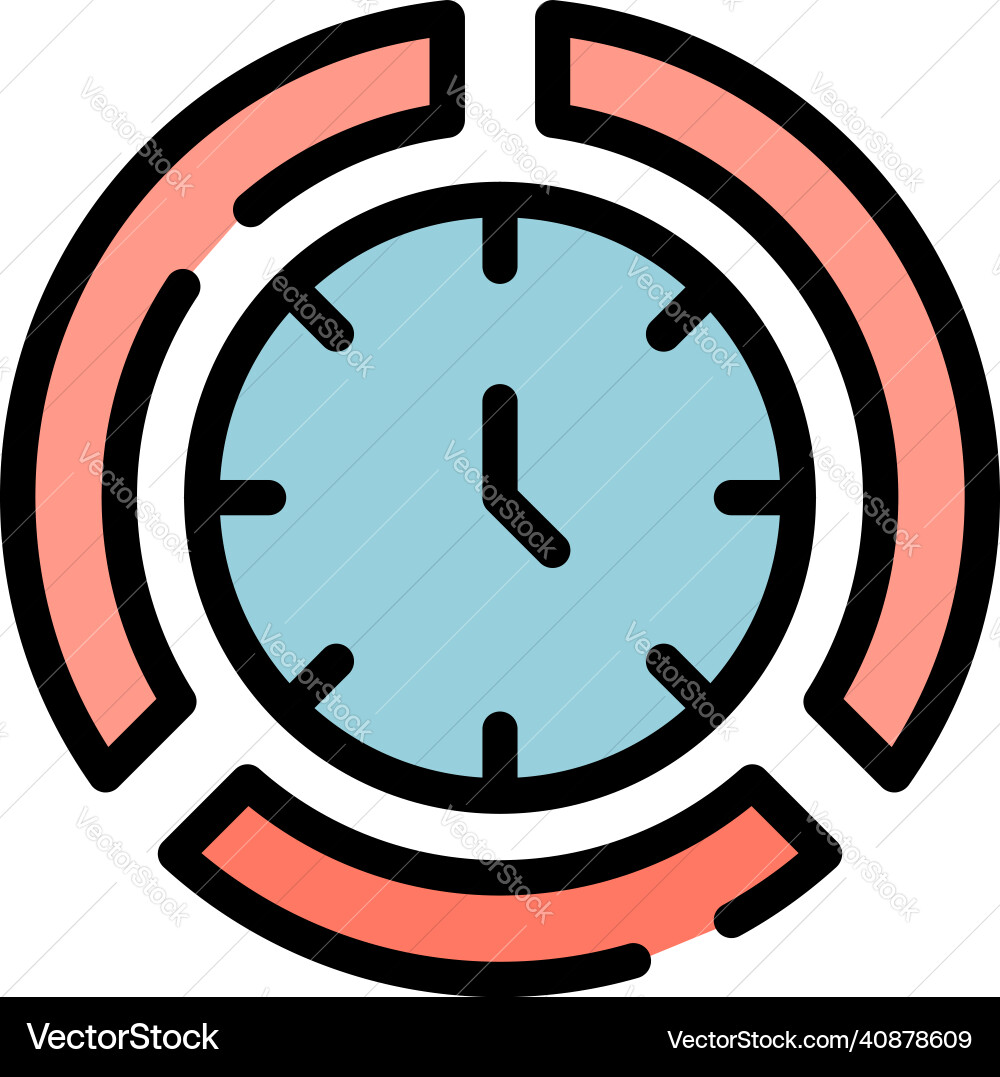 Timer time management icon color outline Timer time management icon color outline Vector Image