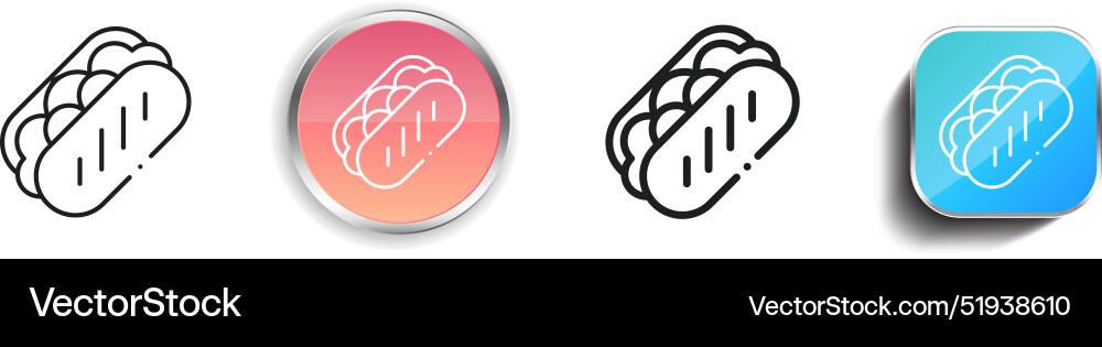 Bread icon thin linear regular and button style Bread icon thin linear regular and button style Vector Image