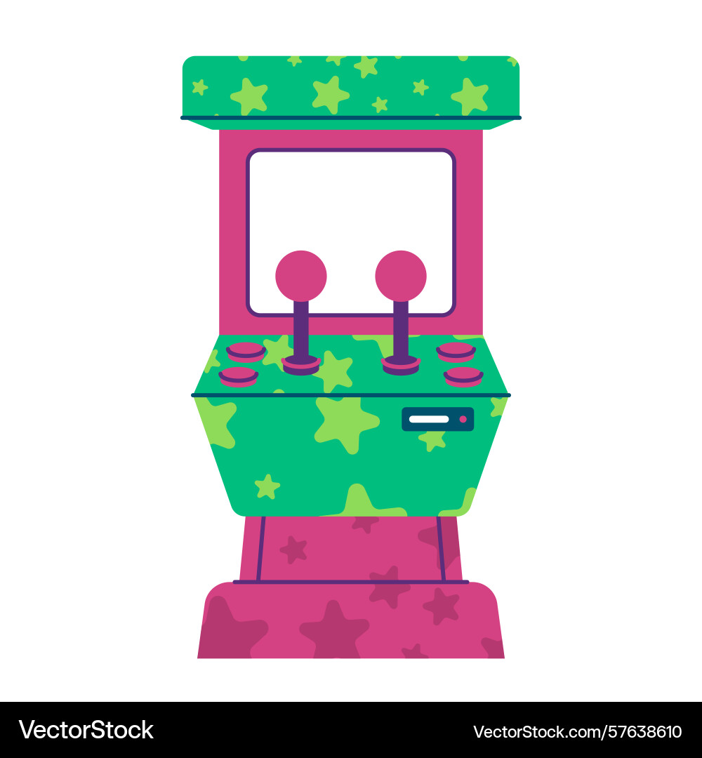 Candy-themed arcade game machine empty screen Candy-themed arcade game machine empty screen Vector Image