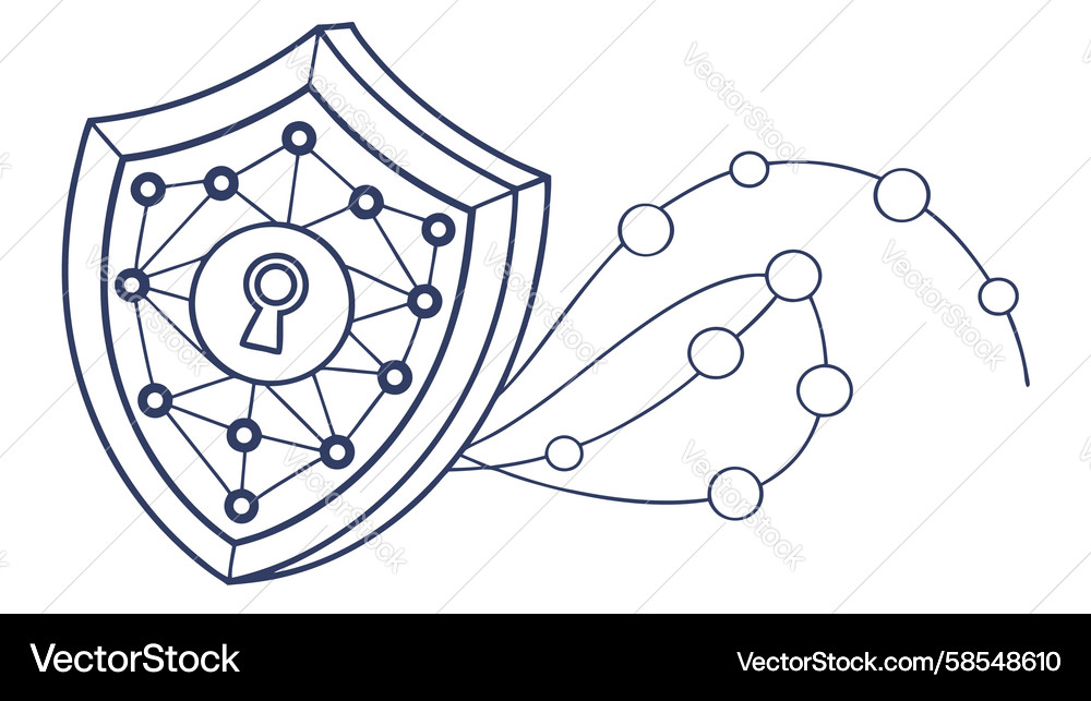 Data Security Shield Icon Vector Image