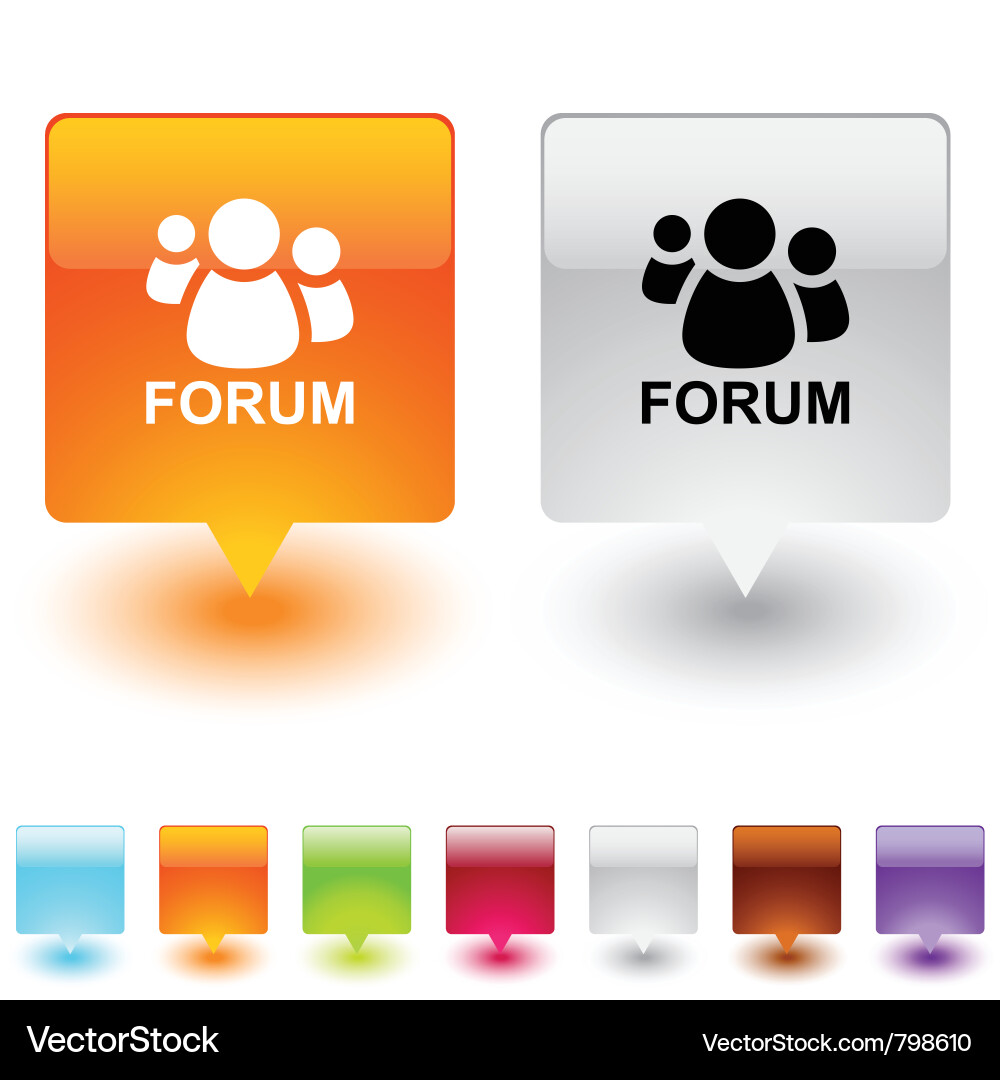 Forum square button Vector Image
