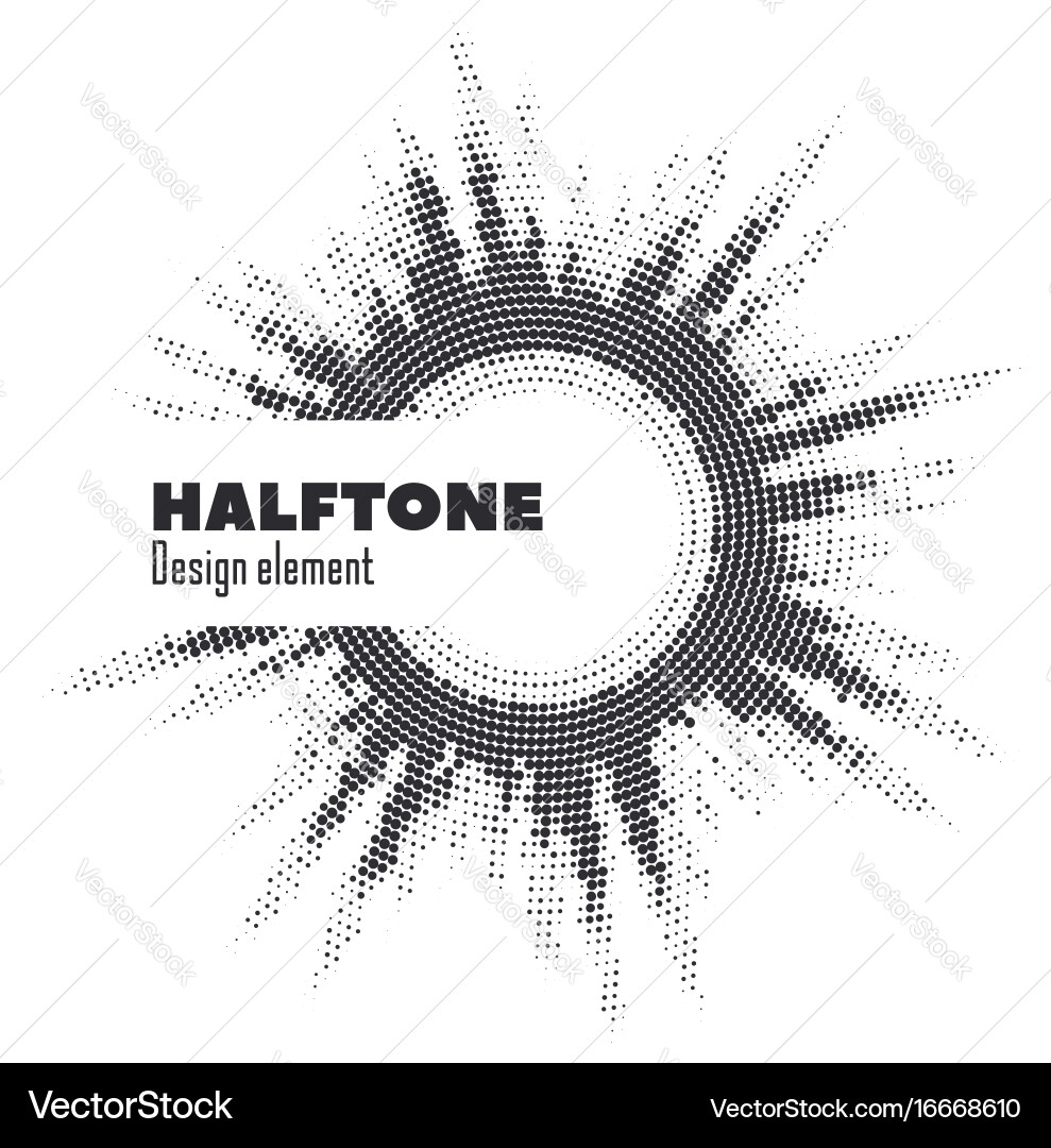 Halftone Dot Circle Pattern Royalty Free Vector Image