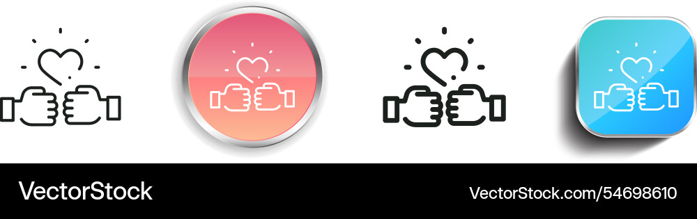 Handshake icon thin linear regular and button Handshake icon thin linear regular and button vector image