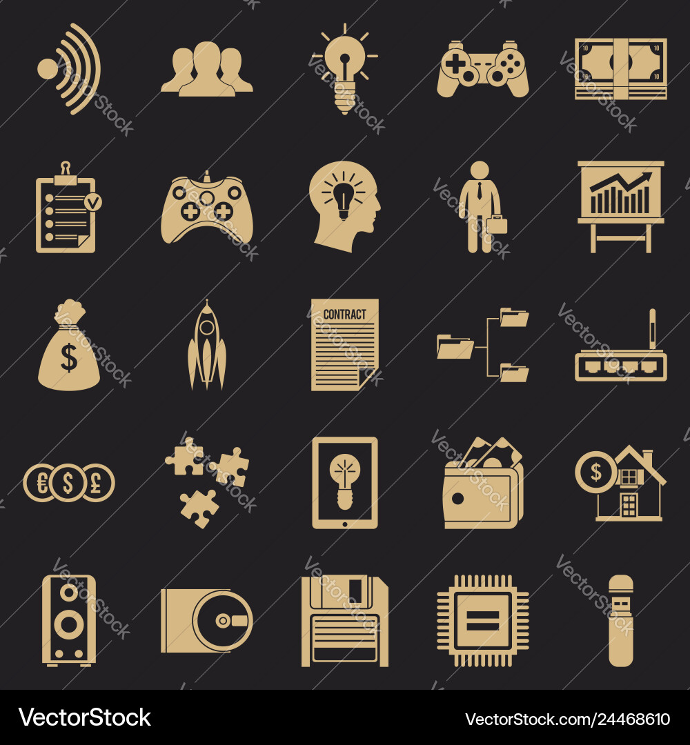 It project icons set simple style It project icons set simple style Vector Image