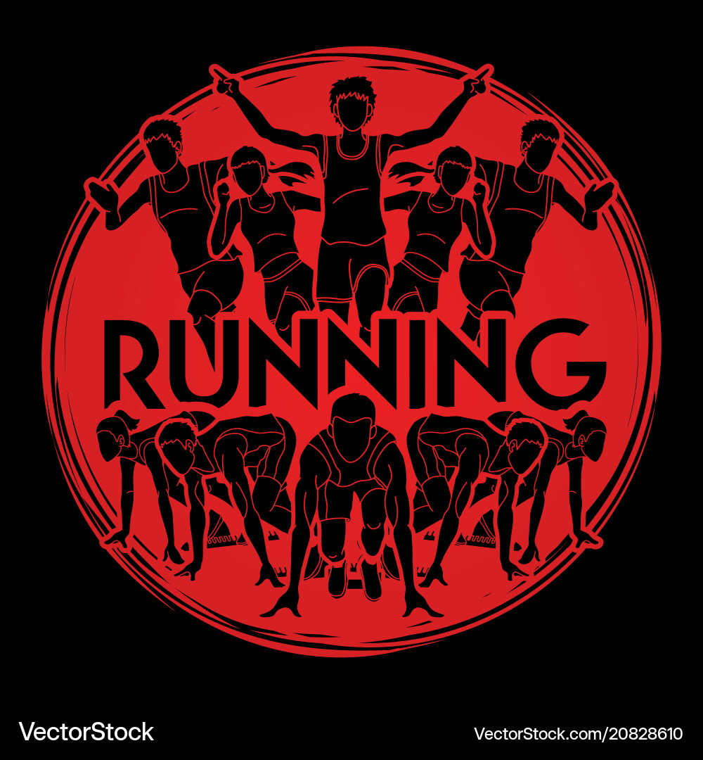 People run runner marathon running People run runner marathon running vector image