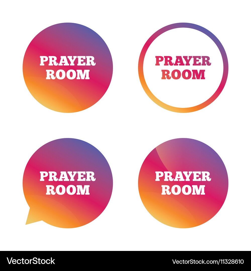 Prayer room sign icon religion priest symbol Vector Image