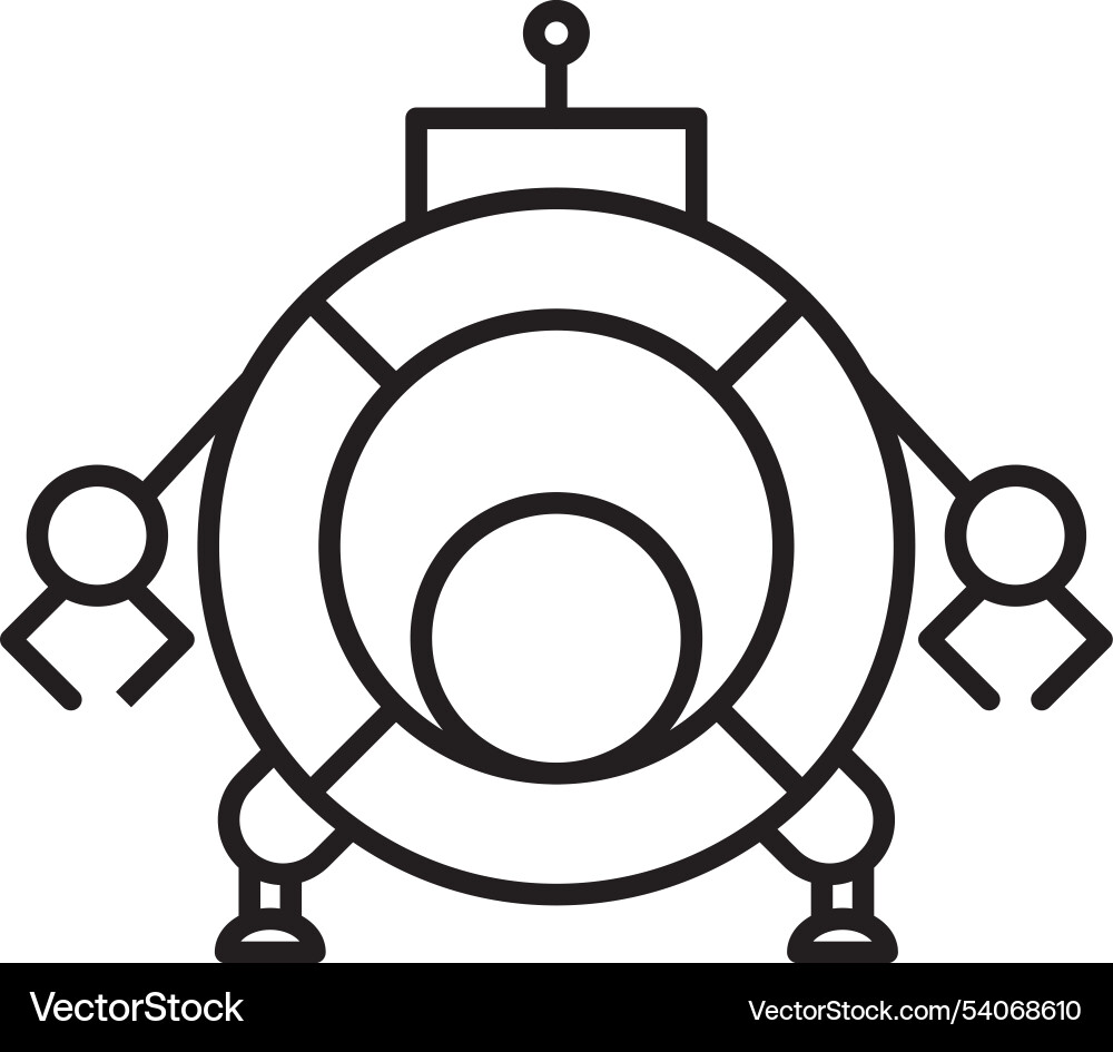 Robotics line icon design Vector Image