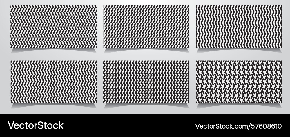 Set abstract black and white zigzag pattern Set abstract black and white zigzag pattern vector image