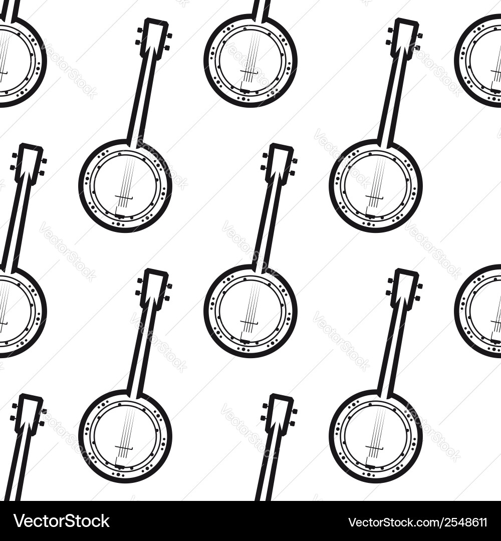 Banjo Pattern - Black and White Vector Image