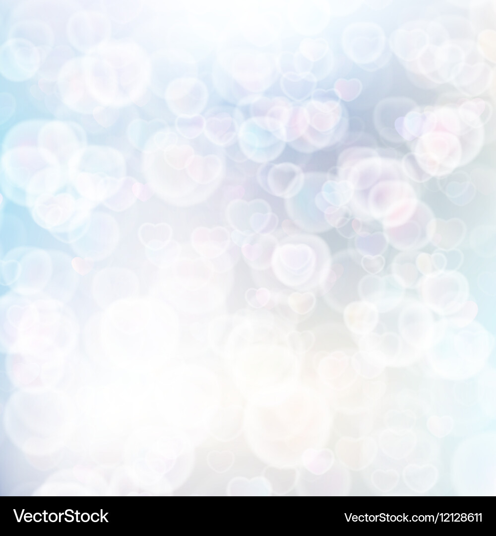Bokeh Hearts Background - Soft Focus Vector Image