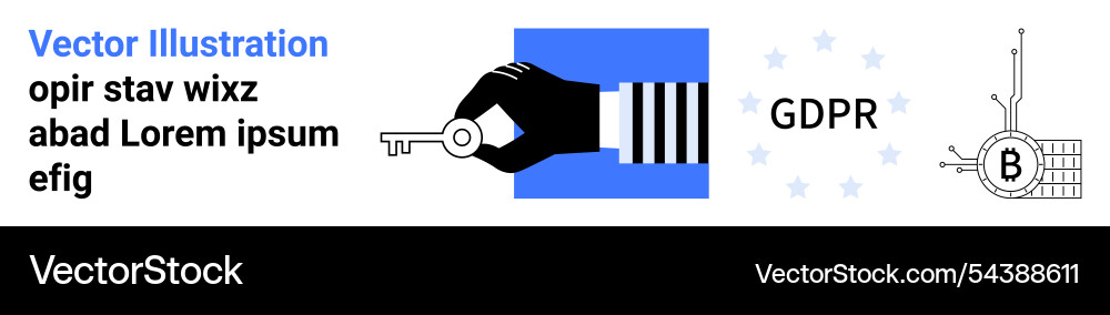Hand holding key with gdpr text circuit board Vector Image