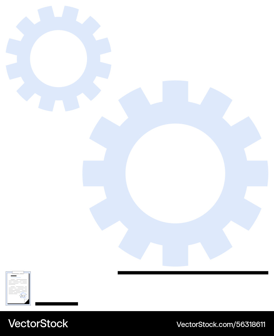 Interlocking Gears with Document vector image