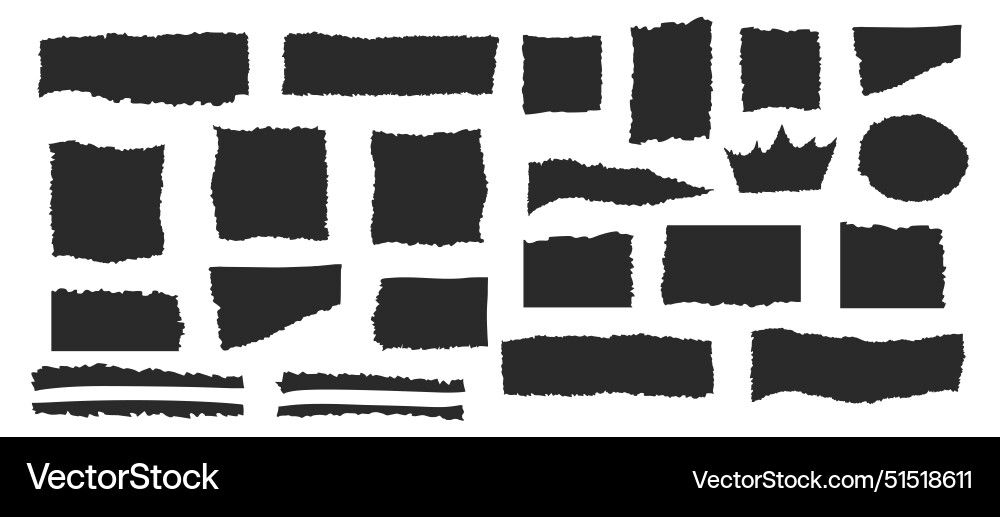 Jagged edge rectangle shapes frames torn paper Jagged edge rectangle shapes frames torn paper vector image