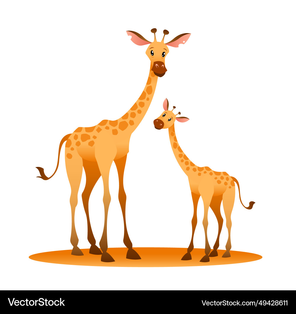 Mutter Giraffe mit ihrem Kub tropischen Dschungel Mutter Giraffe mit ihrem Kub tropischen Dschungel vektorbild
