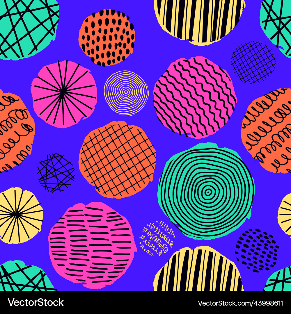 Seamless pattern with round textured elements Seamless pattern with round textured elements vector image