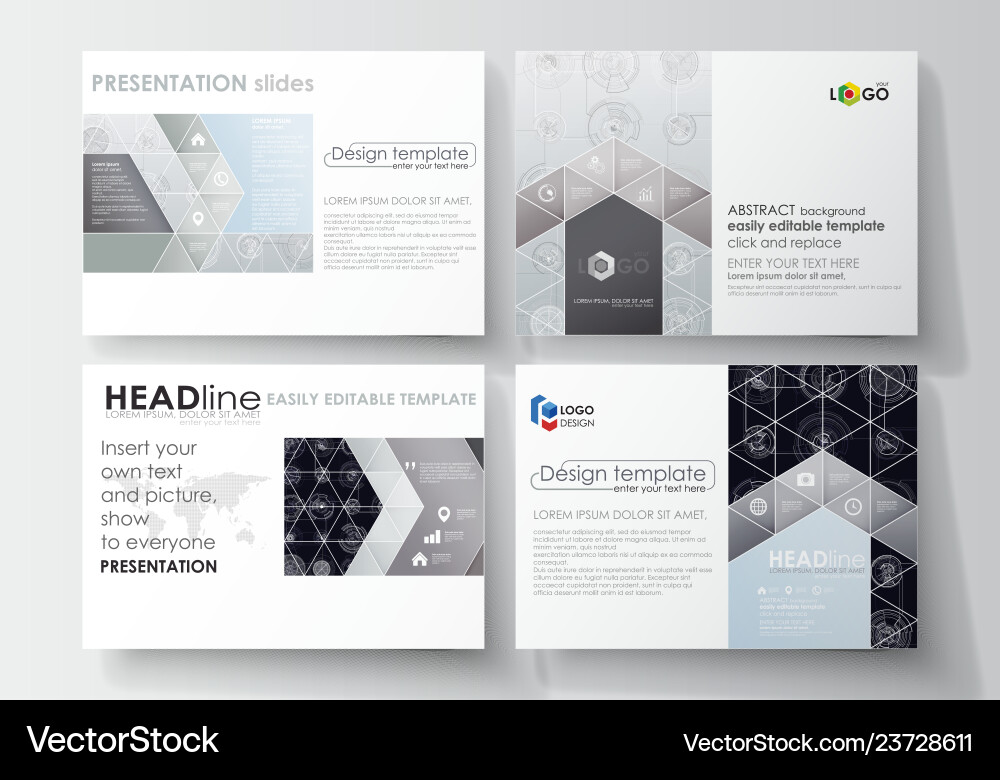 Set of business templates for presentation slides Set of business templates for presentation slides vector image