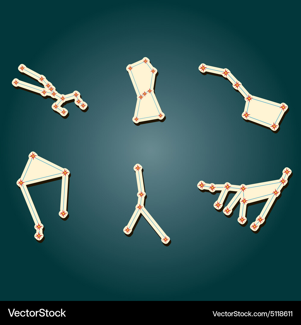 Set of color icons with different constellations Vector Image