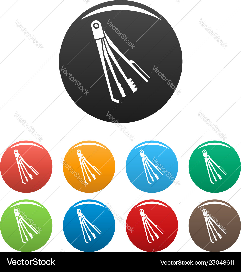 Skeleton key icons set color Skeleton key icons set color vector image