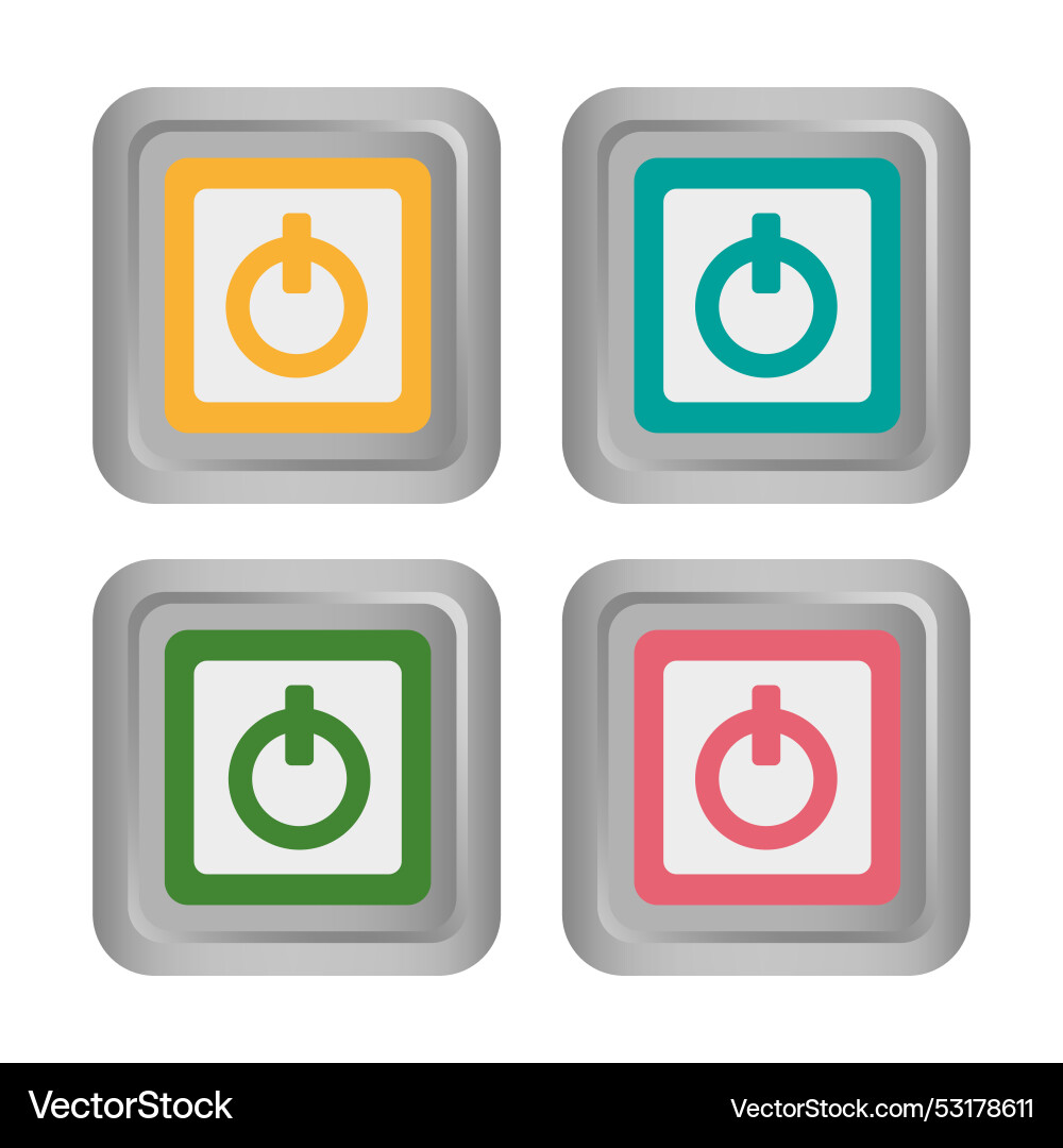 Volumetric power buttons computer tech Volumetric power buttons computer tech vector image