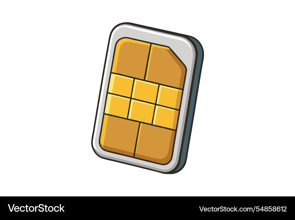 A sim card representing mobile network vector image