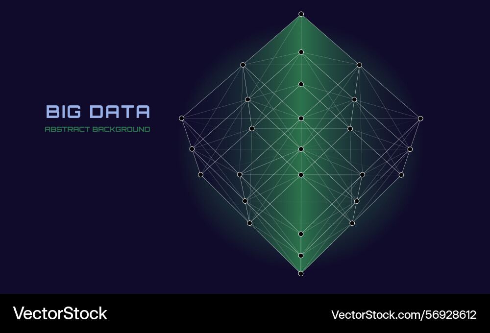 Abstract 3d grid cube from dots and lines vector image