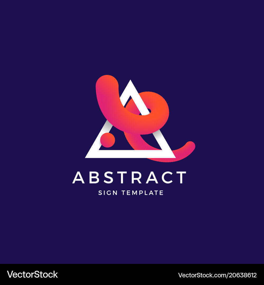 Abstract Curve Triangle Logo vector image