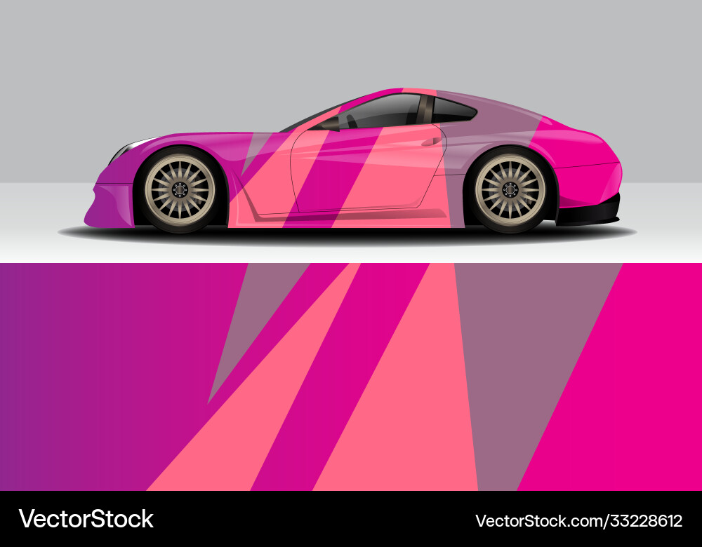 Abstract Sporty Car Wrap Vector Image