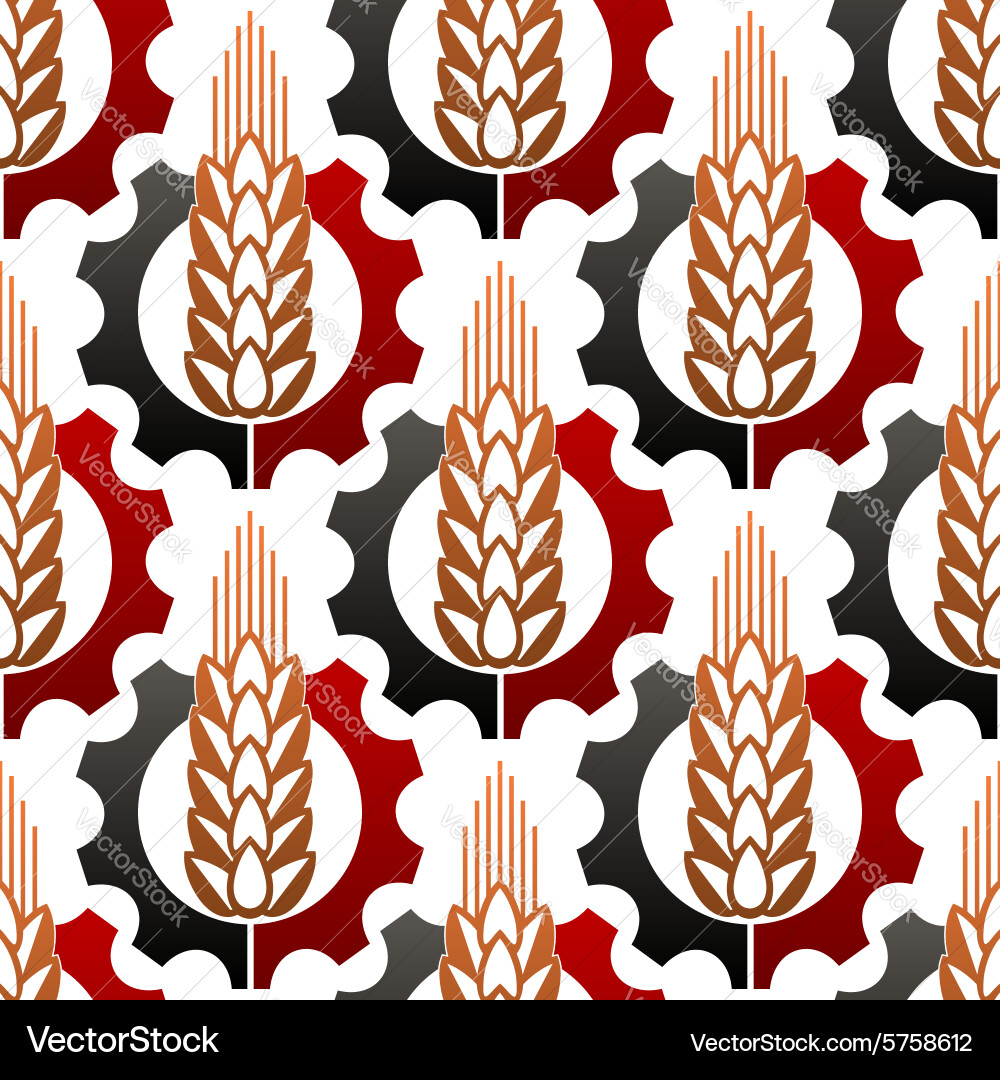 Cereal Gears Seamless Pattern Vector Image