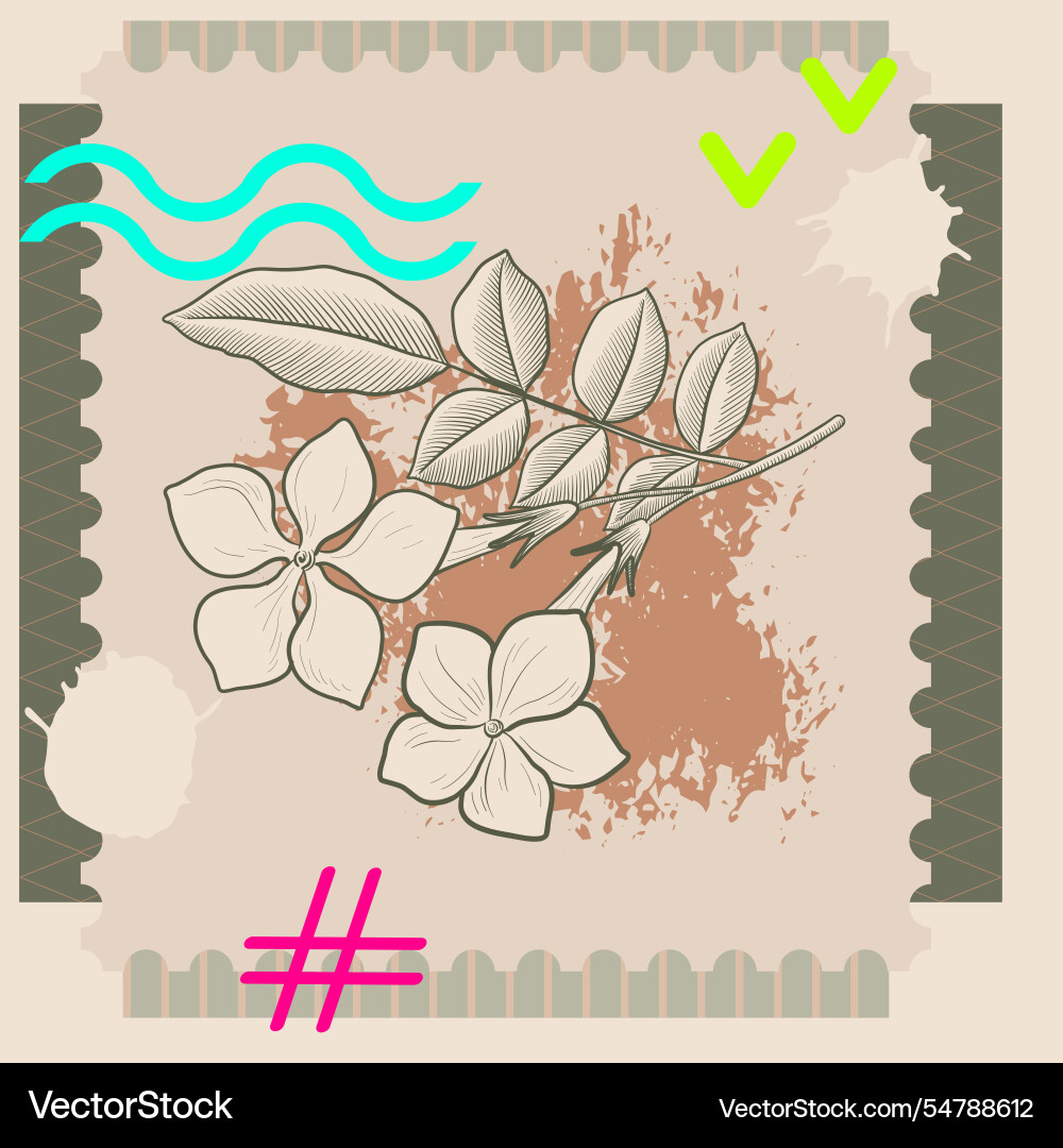 Collage with flower Collage with flower vector image