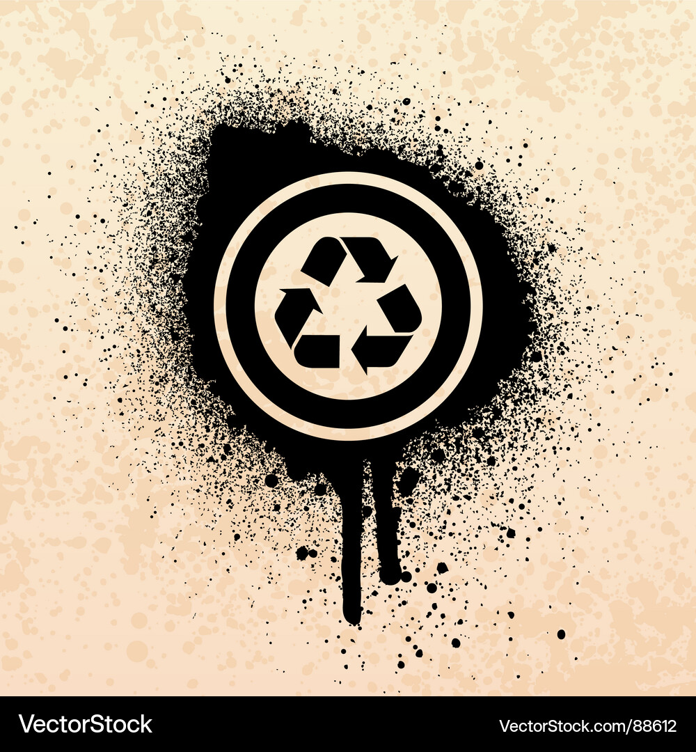 Grunge Recycle Spray Paint Icon Vector Image