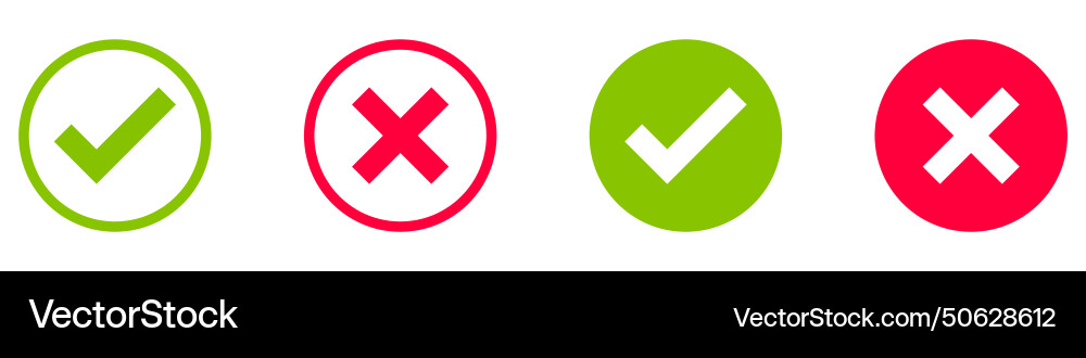 Markieren und x-Set-Symbol einfache Web-Tasten Markieren und x-Set-Symbol einfache Web-Tasten vektorbild