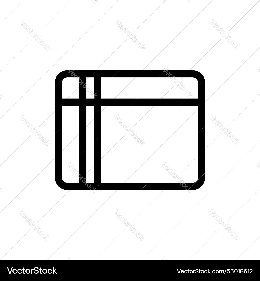 Table layout icon set web excel data symbol Table layout icon set web excel data symbol vector image