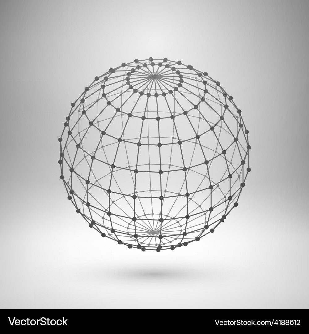 Wireframe Sphere Mesh vector image