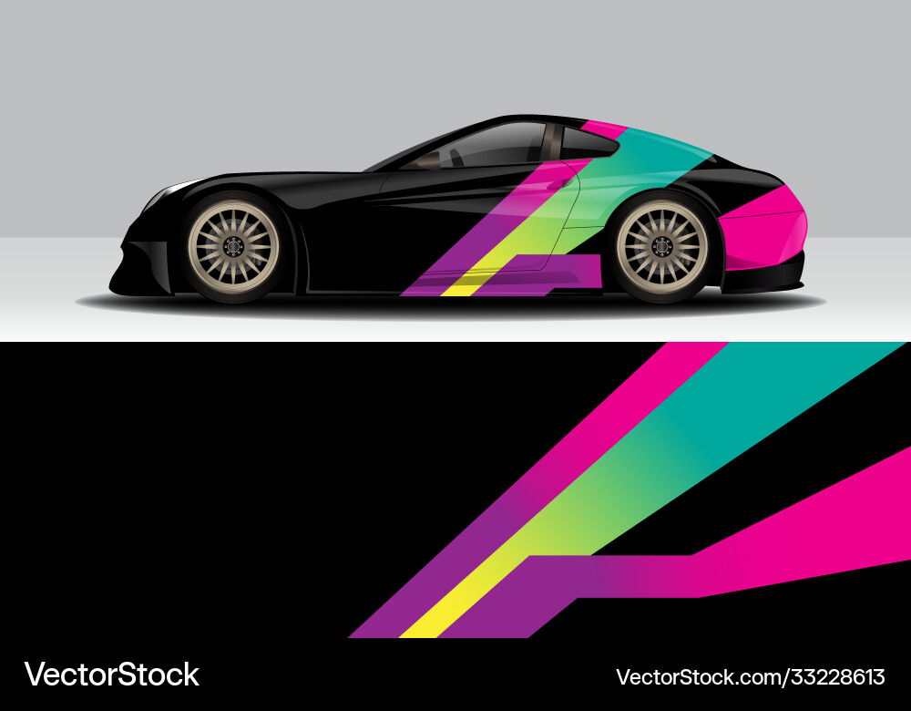 Abstract Car Wrap Sticker Vector Image