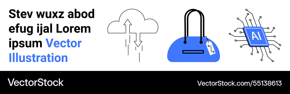 Abstract concepts of cloud computing Abstract concepts of cloud computing vector image