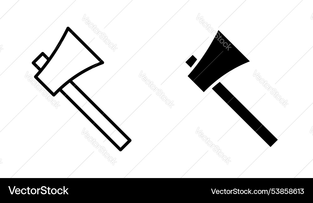 Axe icon set Axe icon set vector image